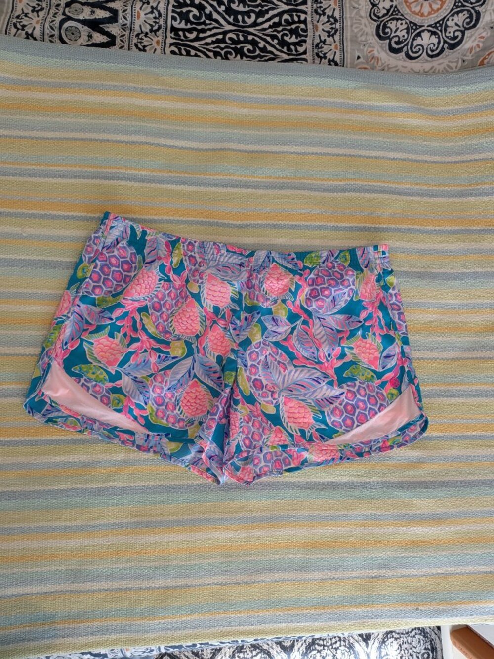 Lilly Pulitzer Size XL Fishful Thinking Ocean Trail Shorts Sea Turtle Fish Blue